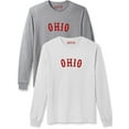 thumbnail image 1 of Daxton Retro Ohio Arch Font Long Sleeves T Shirt Soft Medium Weight Cotton, 2Pk Hgray Red White Red, S, 1 of 5