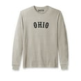 thumbnail image 1 of Daxton Retro Ohio Arch Font Long Sleeves T Shirt Soft Medium Weight Cotton, Oat Tee Black Font, M, 1 of 2