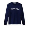 thumbnail image 1 of Daxton Retro Philadelphia Arch Font Long Sleeves T Shirt Soft Weight Cotton, Navy Tee White Font, 3XL, 1 of 2