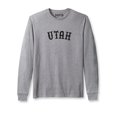thumbnail image 1 of Daxton Retro Utah Arch Font Long Sleeves T Shirt Soft Medium Weight Cotton, Hgray Tee Black Font, L, 1 of 2