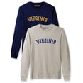 thumbnail image 1 of Daxton Retro Virginia Arch Font Long Sleeves T Shirt Soft Medium Weight Cotton, 2Pk Navy Gold Oat Navy, S, 1 of 5