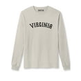 thumbnail image 1 of Daxton Retro Virginia Arch Font Long Sleeves T Shirt Soft Medium Weight Cotton, Vintage Tee Black Font, 1XL, 1 of 2