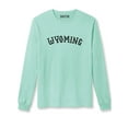 thumbnail image 1 of Daxton Retro Wyoming Arch Font Long Sleeves T Shirt Soft Medium Weight Cotton, Mint Tee Black Font, 2XL, 1 of 2
