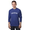 thumbnail image 1 of Daxton San Antonio Sweatshirt Athletic Fit Pullover Crewneck French Terry Fabric, Denim Sweatshirt White Letters, M, 1 of 3