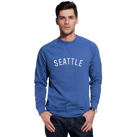 Daxton Seattle Sweatshirt Athletic Fit Pullover Crewneck French Terry Fabric, Slate Sweatshirt White Letters, 2XL