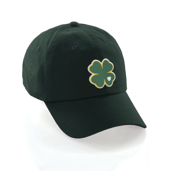 Daxton St. Patrick Day Lucky Clover Baseball Dad Hat, Clover Hunter Green Hat