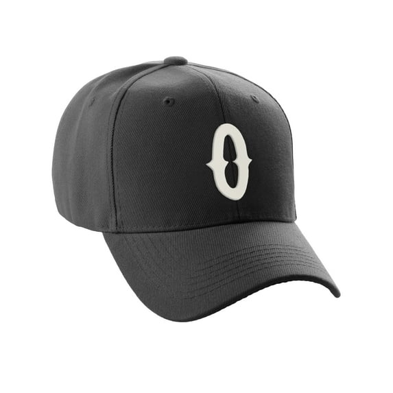 Daxton StructuWhite Baseball Hat Cap Curved Visor Vintage Custom Number, Black Hat, White Number 0