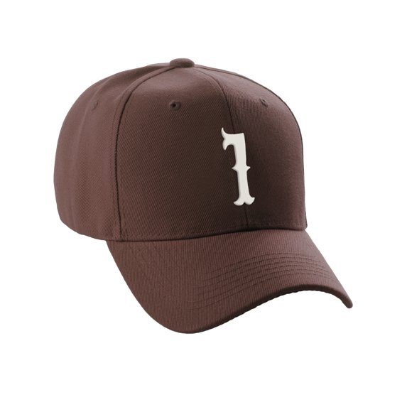 Daxton StructuWhite Baseball Hat Cap Curved Visor Vintage Custom Number, Brown Hat, White Number 1