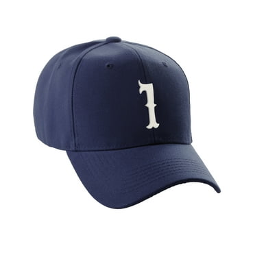 Daxton StructuWhite Baseball Hat Cap Curved Visor Vintage Custom Number, Navy Hat, White Number 1