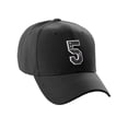 thumbnail image 1 of Daxton Structured Baseball Hat Cap 3D Alphabet A to Z Letter Number Initial-Black, Number 5, 1 of 7