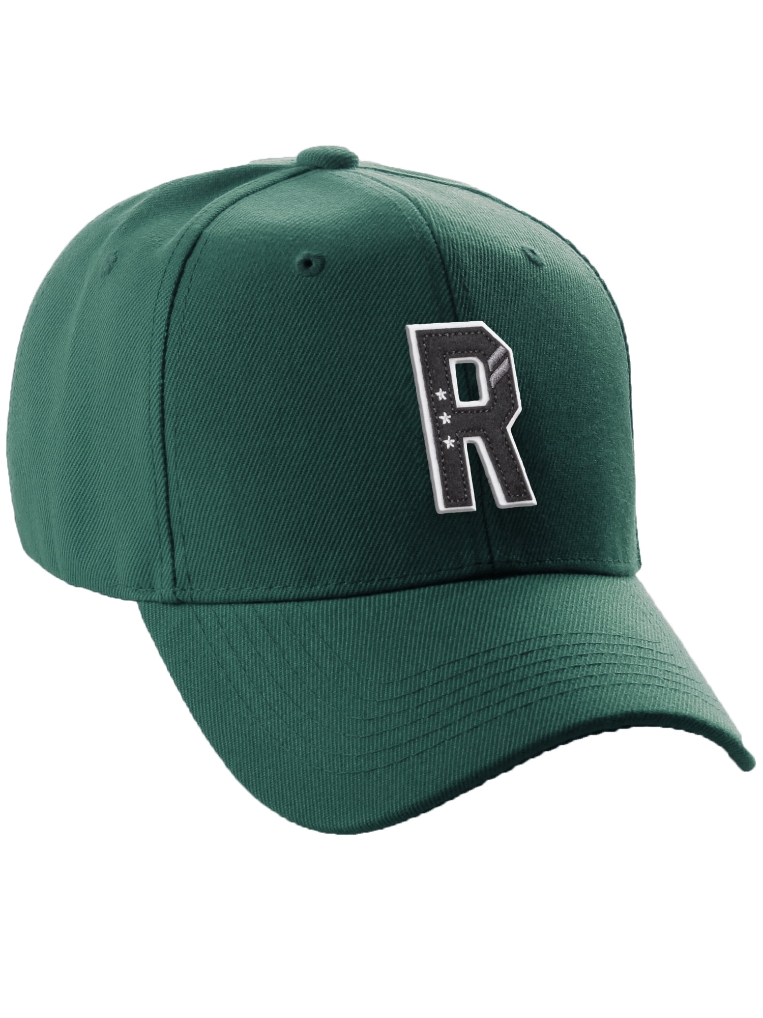 Letter R Hat Daxton Structured Baseball Hat Cap 3D Alphabet A to Z Letter Number ...
