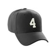 thumbnail image 1 of Daxton Structured Baseball Hat Cap Curved Visor Custom Team Number - Black Hat,White 4, 1 of 3