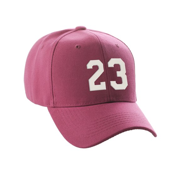 Daxton Structured Baseball Hat Curved Visor - Hot Pink Hat,White 23