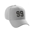 thumbnail image 1 of Daxton Structured Baseball Hat Cap Curved Visor Custom Team Number - Light Grey Hat, Black Custom Number, 1 of 2