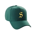 thumbnail image 1 of Daxton Structured Baseball Hat Cap Curved Visor Old English Font Hunter Hat Gold S, 1 of 4