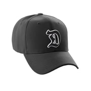 Daxton Structured Baseball Hat Cap Old English A to Z Letter Number Initial-Black, Letter D