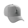 thumbnail image 1 of Daxton Structured Baseball Hat Cap Old English A to Z Letter Number Initial-Light Grey, Number 4, 1 of 4