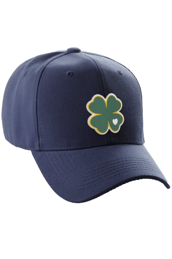 Structured Baseball Hat Cap St.Patrick Day 3D Lucky Clover, Clover Navy Hat