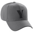 thumbnail image 1 of Daxton Structured Curve Visor Bill Baseball Hat 3D Capital Alphabet Letters, Charcoal Hat Black Letter Y, 1 of 3