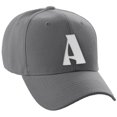 thumbnail image 1 of Daxton Structured Curve Visor Bill Baseball Hat 3D Capital Alphabet Letters, Charcoal Hat White Letter A, 1 of 3
