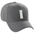 thumbnail image 1 of Daxton Structured Curve Visor Bill Baseball Hat 3D Capital Alphabet Letters, Charcoal Hat White Letter I, 1 of 3
