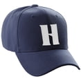 thumbnail image 1 of Daxton Structured Curve Visor Bill Baseball Hat 3D Capital Alphabet Letters, Navy Hat White Letter H, 1 of 3