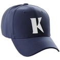 thumbnail image 1 of Daxton Structured Curve Visor Bill Baseball Hat 3D Capital Alphabet Letters, Navy Hat White Letter K, 1 of 3