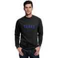thumbnail image 1 of Daxton Texas Sweatshirt Athletic Fit Pullover Crewneck French Terry Fabric, Black Sweatshirt Royal Letters, L, 1 of 3