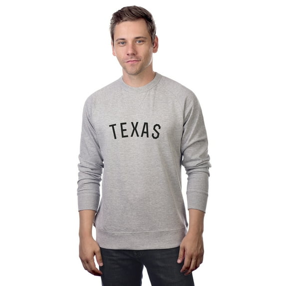 Daxton Texas Sweatshirt Athletic Fit Pullover Crewneck French Terry Fabric, HthGrey Sweatshirt Black Letters, 2XL