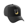 thumbnail image 1 of Daxton Two Tone Initial Letters Numbers Structured Baseball Hat, Black Hat, Letter U, 1 of 3