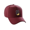 thumbnail image 1 of Daxton Two Tone Initial Letters Numbers Structured Baseball Hat, Burgundy Hat, Number 0, 1 of 3