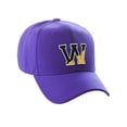 thumbnail image 1 of Daxton Two Tone Initial Letters Numbers Structured Baseball Hat, Purple Hat, Letter W, 1 of 3