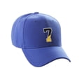 thumbnail image 1 of Daxton Two Tone Initial Letters Numbers Structured Baseball Hat, Royal Hat, Number 7, 1 of 3