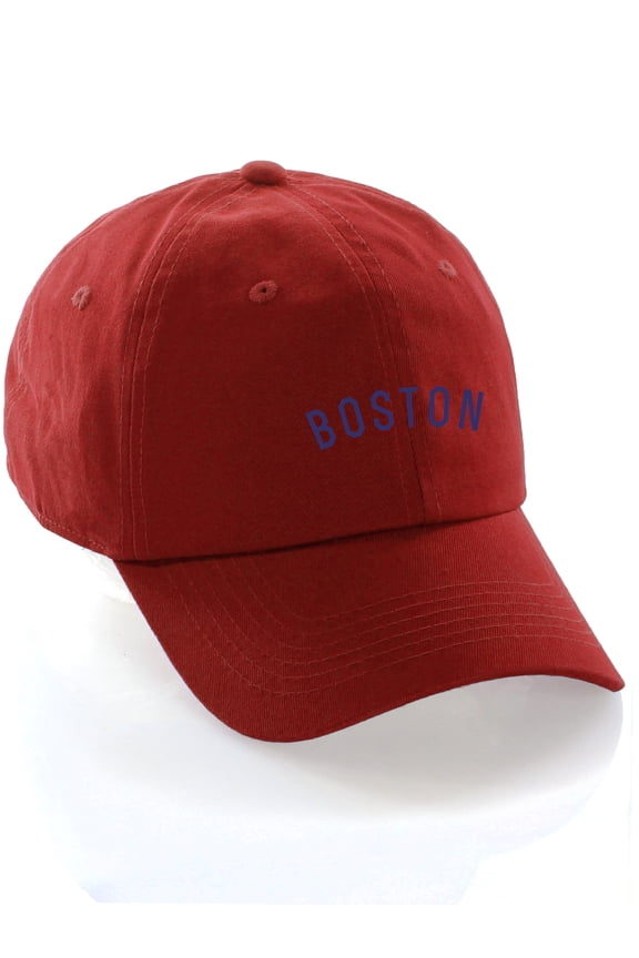 USA Cities Baseball Dad Hat Cap Cotton Unstructure Low Profile Strapback - Boston Red Navy