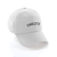 thumbnail image 1 of Daxton USA Cities Baseball Dad Hat Cap Cotton Unstructure Low Profile Strapback - Charlotte White Black, 1 of 1