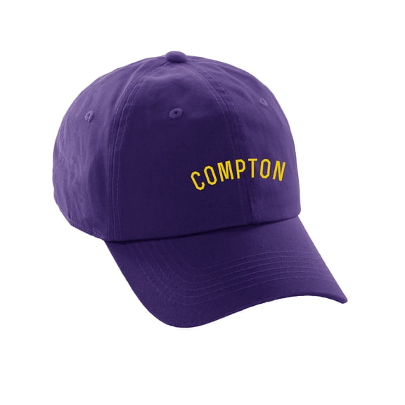 Daxton USA Cities Baseball Dad Hat Cap Cotton Unstructure Low Profile Strapback - Compton Purple Gold