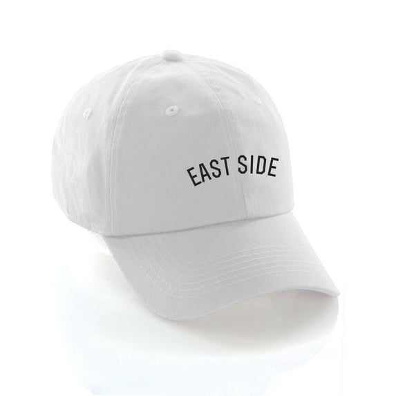 Daxton USA Cities Baseball Dad Hat Cap Cotton Unstructure Low Profile Strapback - East Side White Black