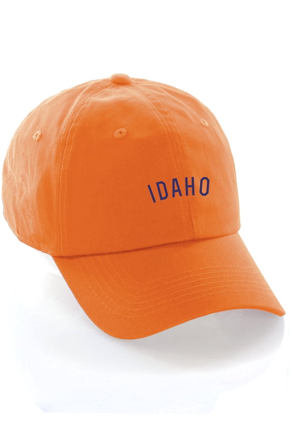 USA Cities Baseball Dad Hat Cap Cotton Unstructure Low Profile Strapback - Idaho Orange Navy