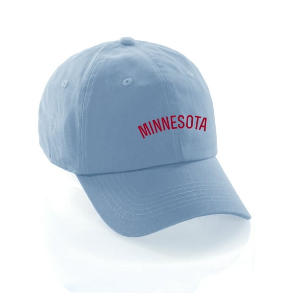 Daxton USA Cities Baseball Dad Hat Cap Cotton Unstructure Low Profile Strapback - Minnesota Ski Red