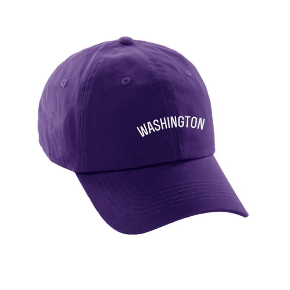 Daxton USA Cities Baseball Dad Hat Cap Cotton Unstructure Low Profile Strapback - Washington Purple White