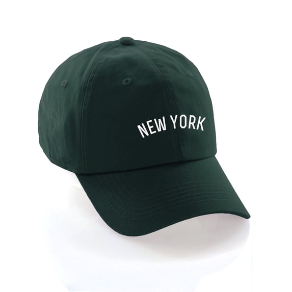 Daxton USA Cities Baseball Dad Hat Cap Cotton Unstructure Low Profile Strapback - New York Hunter White