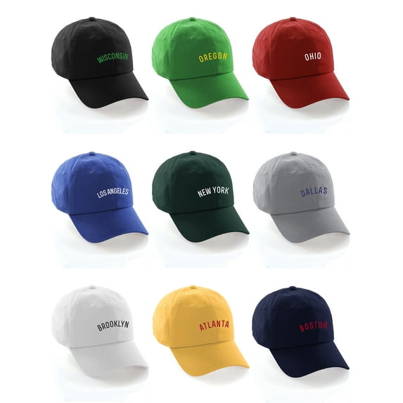 Daxton USA Cities Baseball Dad Hat Cap Cotton Unstructure Low Profile Strapback