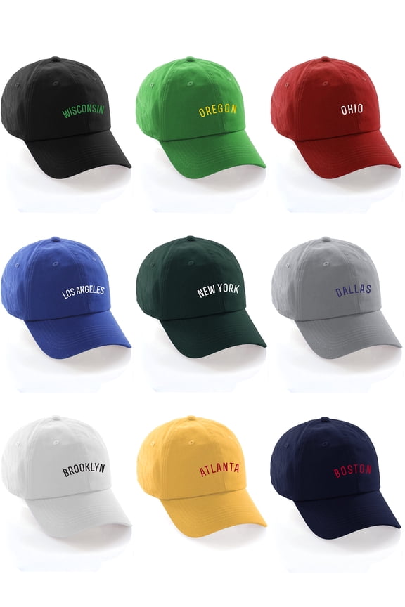USA Cities Baseball Dad Hat Cap Cotton Unstructure Low Profile Strapback