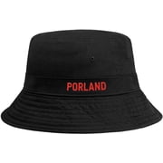 Daxton USA Cities Bucket Hat Cap Fisherman Headwear, Portland Black Red