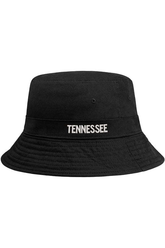 USA Cities Bucket Hat Cap Fisherman Headwear, Tennessee Black White