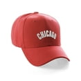 thumbnail image 1 of Daxton USA Cities States Baseball Hat Cap Arch Letters, Chicago Red White, 1 of 2