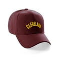thumbnail image 1 of Daxton USA Cities States Baseball Hat Cap Arch Letters, Cleveland Burgundy Gold, 1 of 2