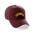 thumbnail image 1 of Daxton USA Cities States Baseball Hat Cap Arch Letters, Los Angeles Burgundy Gold, 1 of 2