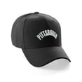 thumbnail image 1 of Daxton USA Cities States Baseball Hat Cap Arch Letters, Pittsburgh Black White, 1 of 2