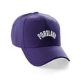 thumbnail image 1 of Daxton USA Cities States Baseball Hat Cap Arch Letters, Portland Purple White, 1 of 2